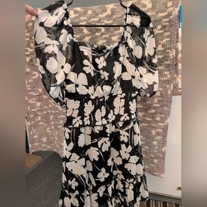 Gray Floral Dress
